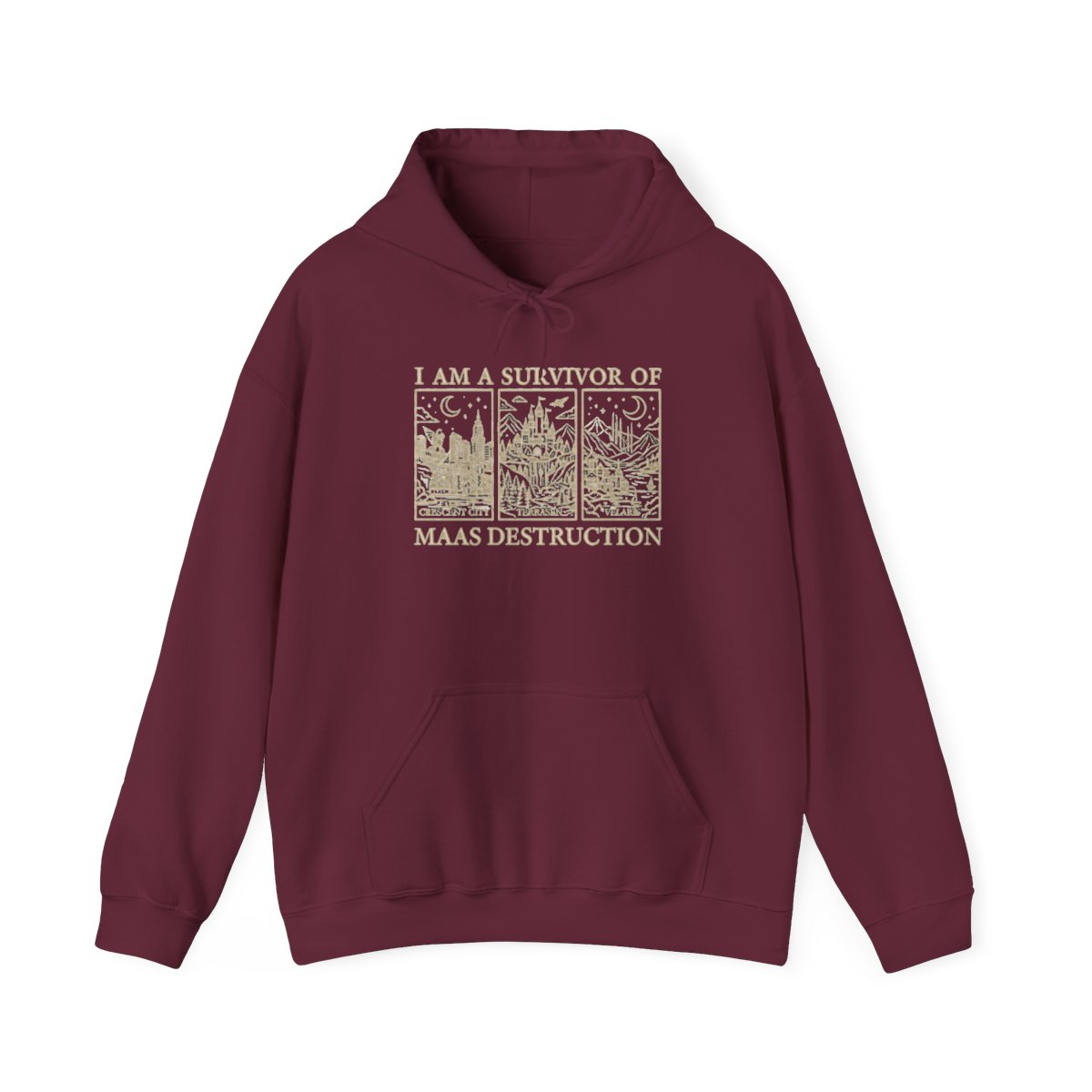 SJM Books Shirts + Hoodies: ACOTAR Gift for Romantasy Readers, Maas Destruction Tshirt, TOG C.C. Velaris Comfort Colors Hoodie + Hoodie | Sarah J. Maas / ACOTAR - alternate angle 4, merchandise