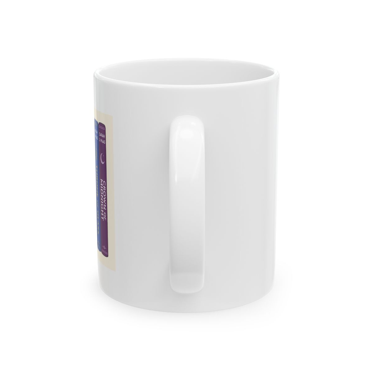 Fonhark - Sarah J Maas Book Stack Mug, ACOTAR, Crescent City, Throne of Glass, 11 Oz Novelty Coffee Mug/Cup, Red | Sarah J. Maas / ACOTAR - alternate angle 3, merchandise