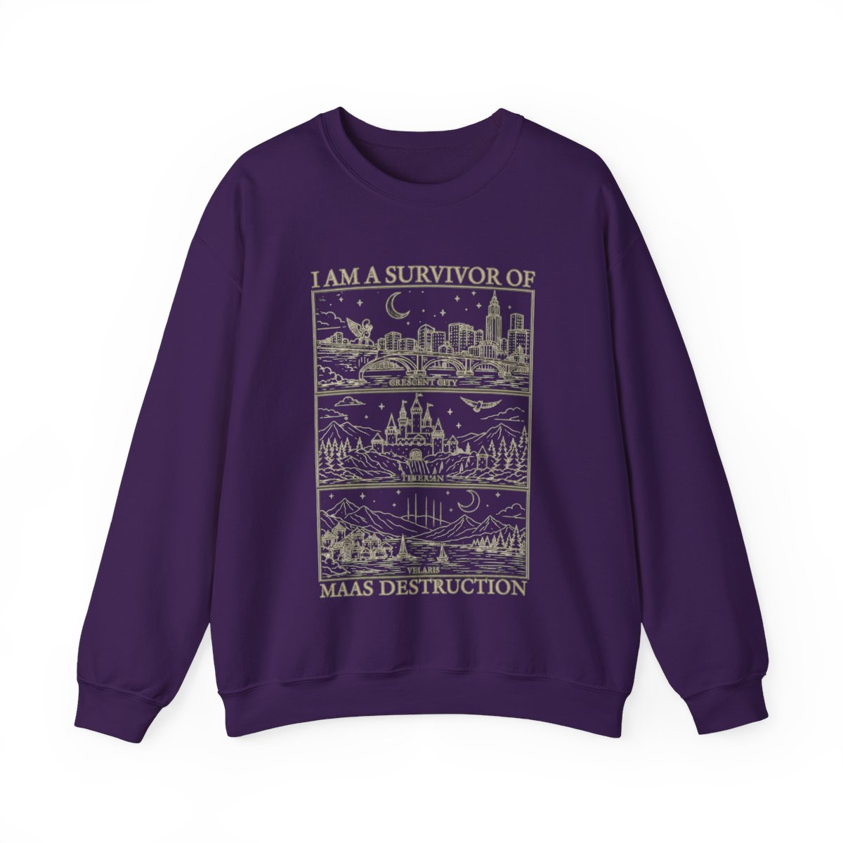 SJM Books Shirts + Hoodies Gift for Romantasy Readers: ACOTAR, C.C. & T.O.G, Maas Destruction Tee, Cotton Comfort Colors Sweatshirt | Sarah J. Maas / ACOTAR - Official Sweatshirts merchandise