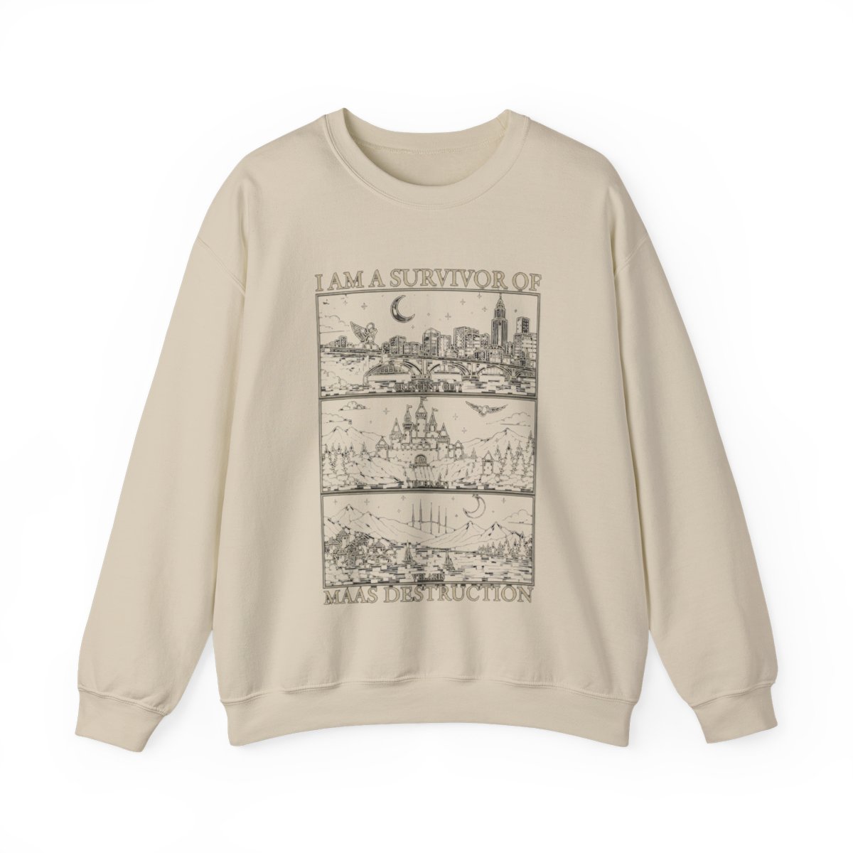 SJM Books Shirts + Hoodies Gift for Romantasy Readers: ACOTAR, C.C. & T.O.G, Maas Destruction Tee, Cotton Comfort Colors Sweatshirt | Sarah J. Maas / ACOTAR - alternate angle 5, merchandise