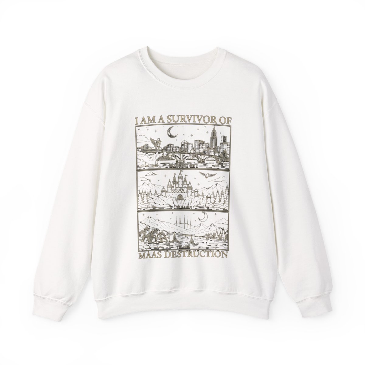 SJM Books Shirts + Hoodies Gift for Romantasy Readers: ACOTAR, C.C. & T.O.G, Maas Destruction Tee, Cotton Comfort Colors Sweatshirt | Sarah J. Maas / ACOTAR - alternate angle 2, merchandise