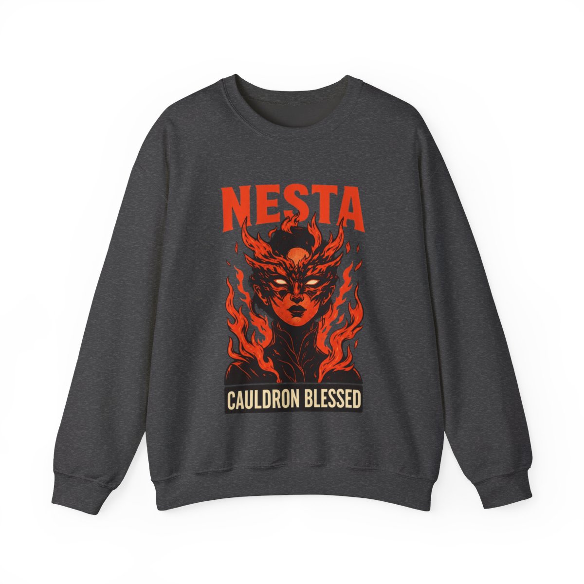 Nesta Archeron Valkyrie - Sarah J Maas Crewneck T-Shirts | Sarah J. Maas / ACOTAR - alternate angle 2, merchandise